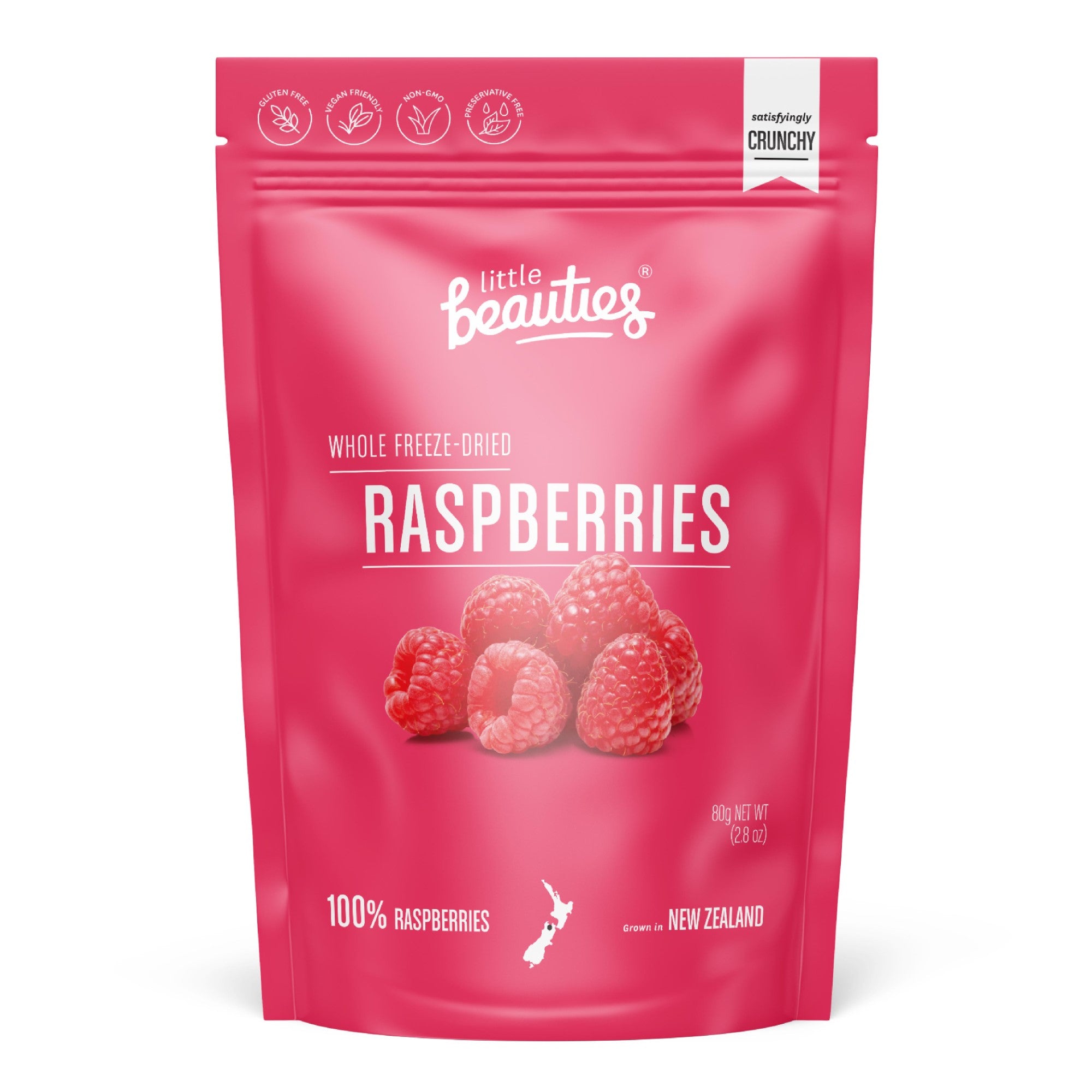 Crunchy Whole Raspberries - 80 grams – Little Beauties