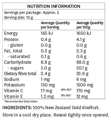 nutritional value gold kiwi fruit